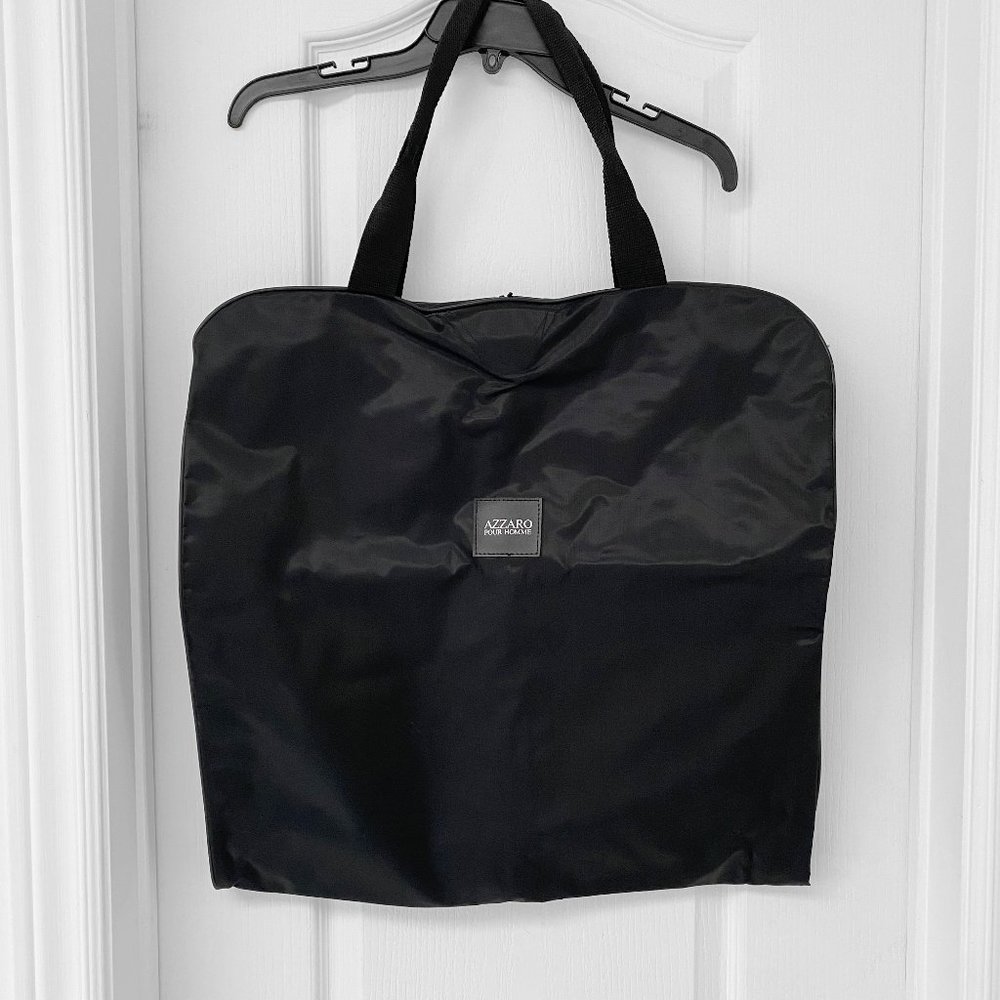 Azzaro Garment Bag Black Zip Up Travel Suit Dress Carrier